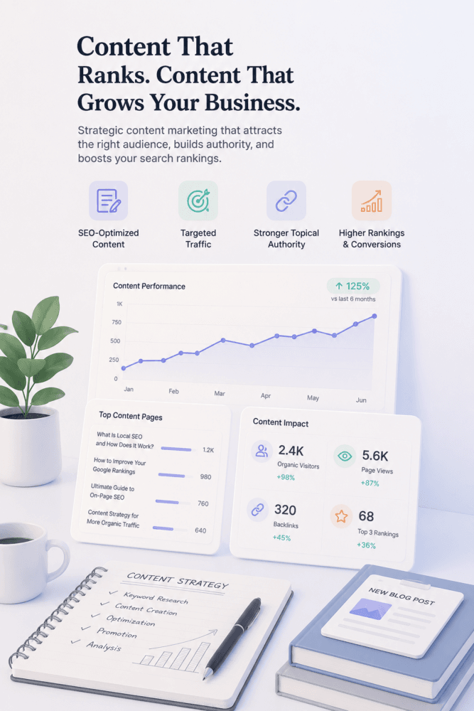 Content marketing SEO strategy improving rankings and engagement