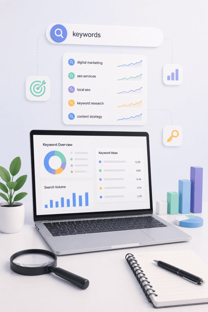 Keyword research and search engine optimization strategy session