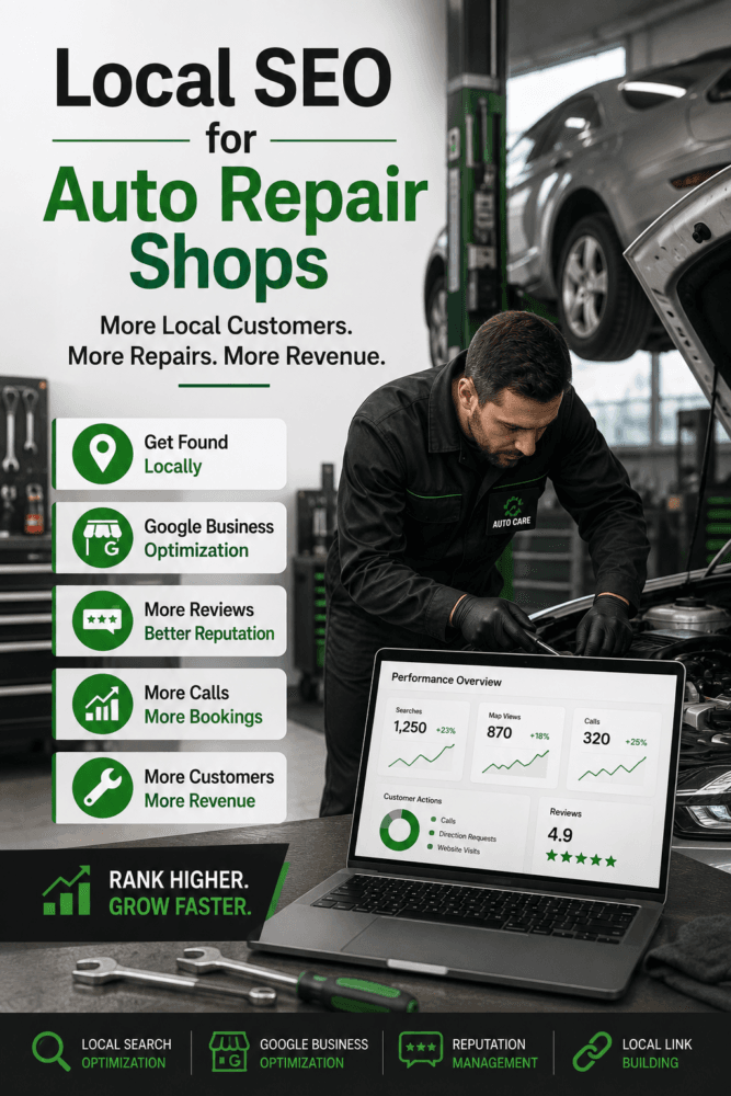 Local SEO for auto repair shops filling service bays with new customers