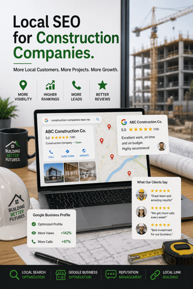 Local SEO for construction companies showcasing project portfolio work