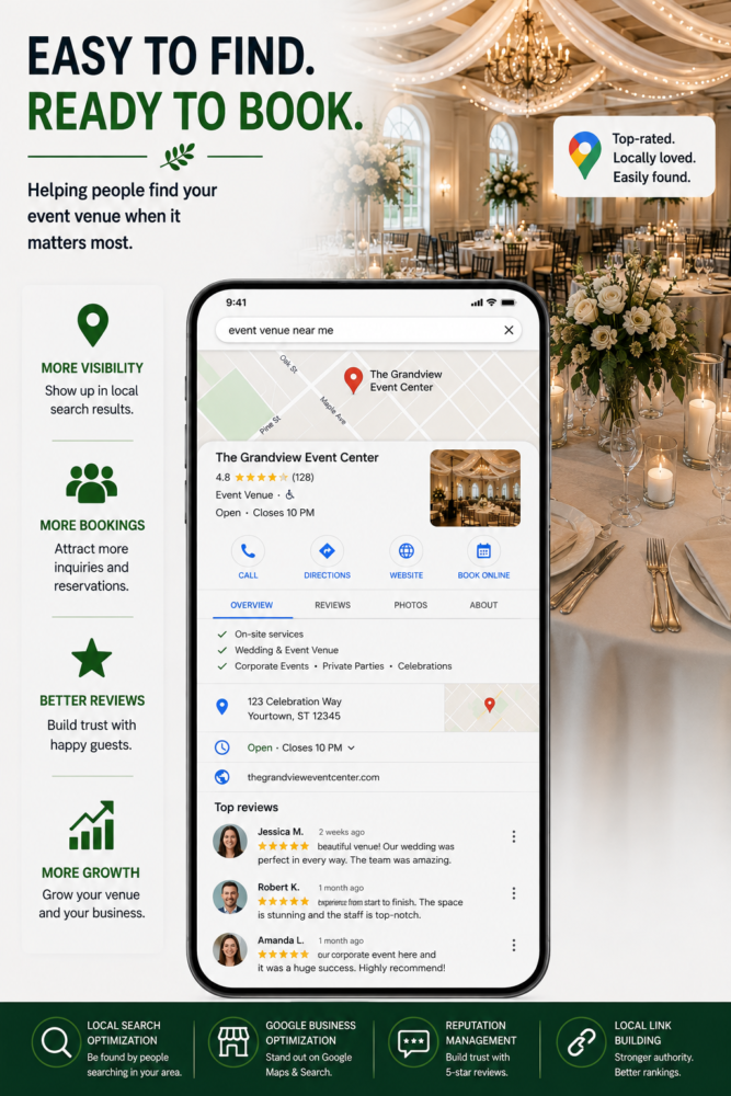 Elegant event venue interior ready for a corporate event